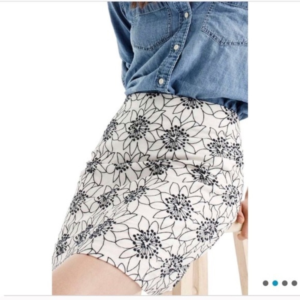 NWT JCrew Embroidered Floral Mini Skirt